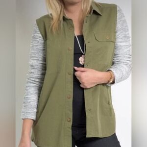 HOMMAGE small army green & black/white heathered jacket